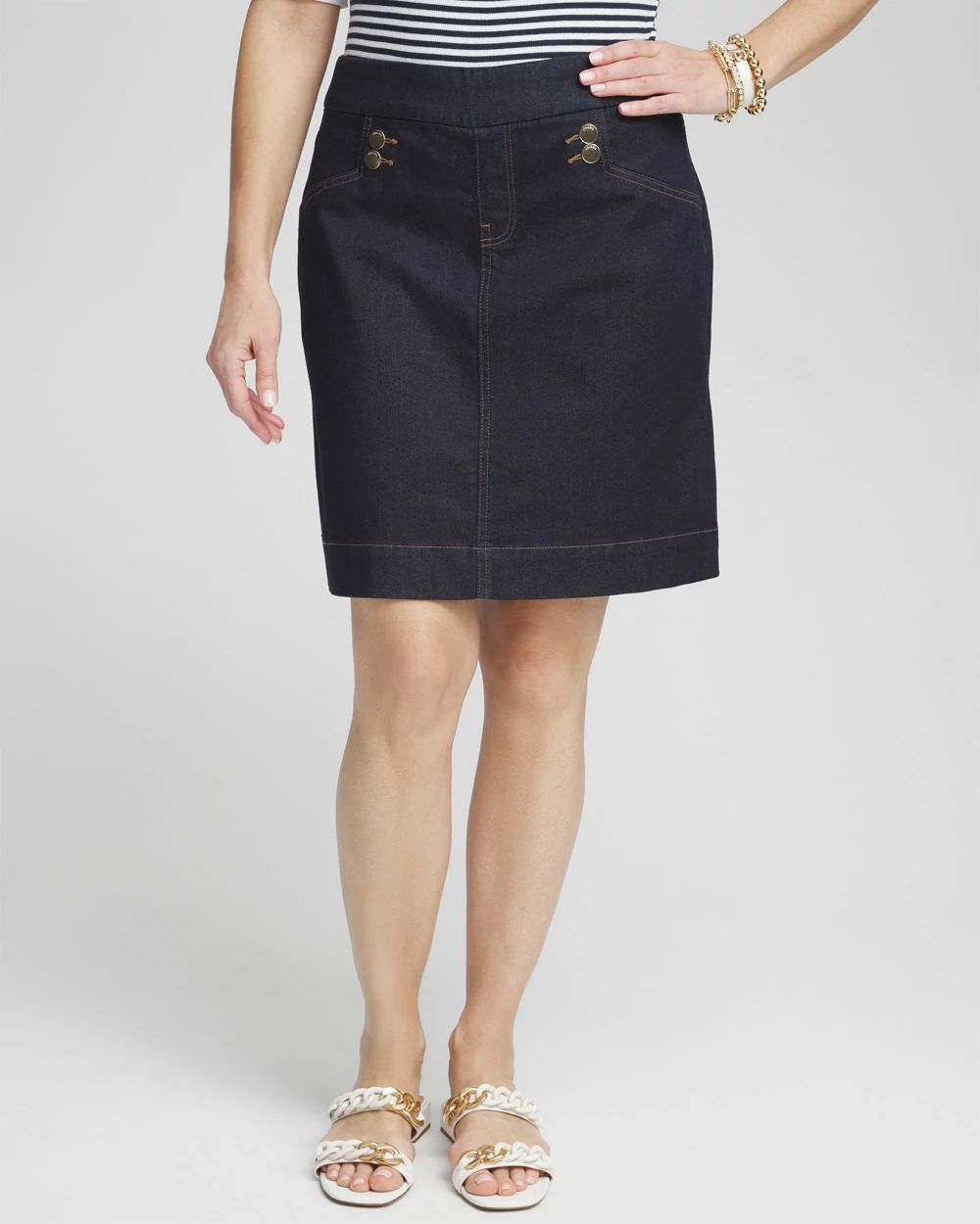 Herlipto Etoile Block Check Skort in beige, size M.